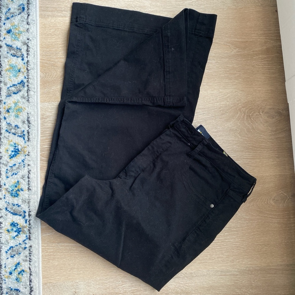 Anthropologie Black Wide Leg High Waist Jeans